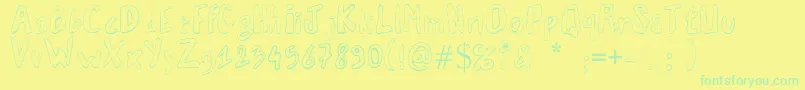 Vaille02-Schriftart – Grüne Schriften auf gelbem Hintergrund