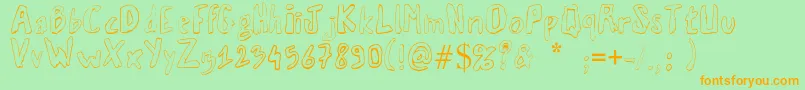 Vaille02 Font – Orange Fonts on Green Background