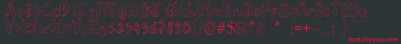 フォントVaille02 – 黒い背景に赤い文字