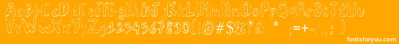 Vaille02-Schriftart – Weiße Schriften auf orangefarbenem Hintergrund