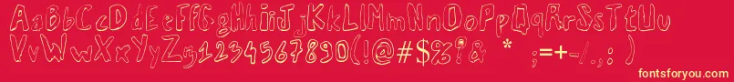 Vaille02 Font – Yellow Fonts on Red Background