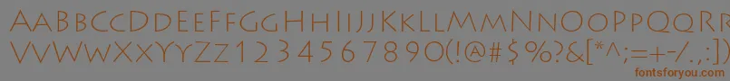 LithosproExtralight Font – Brown Fonts on Gray Background