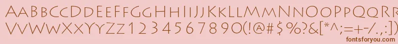 LithosproExtralight Font – Brown Fonts on Pink Background