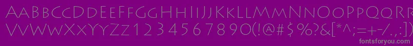 LithosproExtralight Font – Gray Fonts on Purple Background