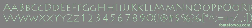 LithosproExtralight Font – Green Fonts on Gray Background