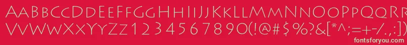 LithosproExtralight Font – Green Fonts on Red Background