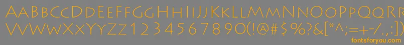 LithosproExtralight Font – Orange Fonts on Gray Background