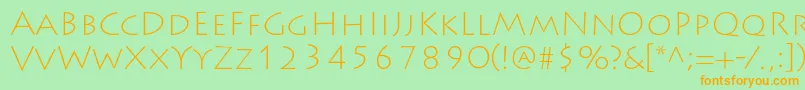 LithosproExtralight Font – Orange Fonts on Green Background