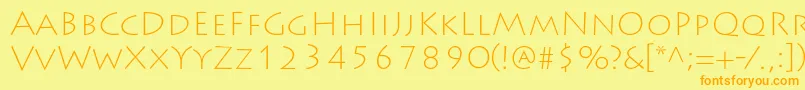 LithosproExtralight Font – Orange Fonts on Yellow Background