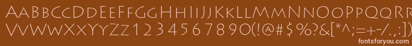 LithosproExtralight Font – Pink Fonts on Brown Background
