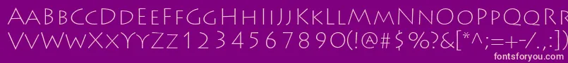 LithosproExtralight Font – Pink Fonts on Purple Background