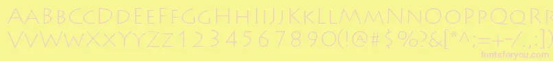 LithosproExtralight Font – Pink Fonts on Yellow Background