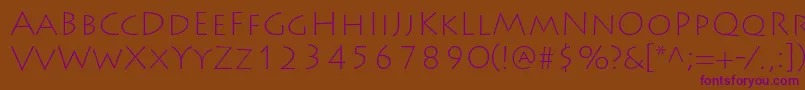 LithosproExtralight Font – Purple Fonts on Brown Background