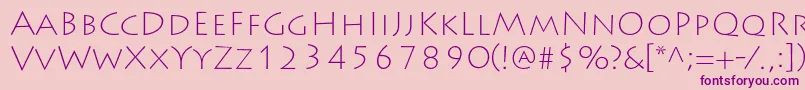 LithosproExtralight Font – Purple Fonts on Pink Background