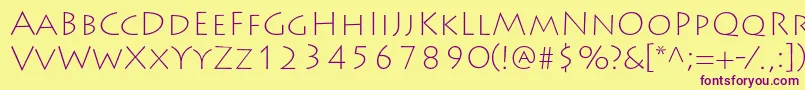 LithosproExtralight Font – Purple Fonts on Yellow Background
