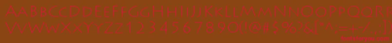 LithosproExtralight Font – Red Fonts on Brown Background