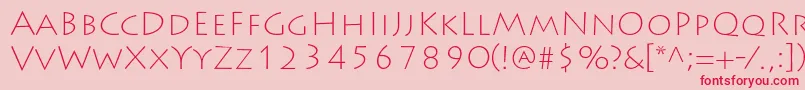 LithosproExtralight-Schriftart – Rote Schriften auf rosa Hintergrund