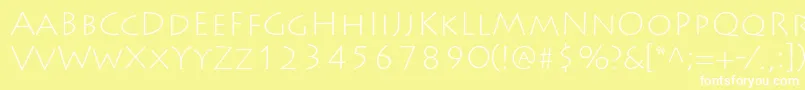 LithosproExtralight Font – White Fonts on Yellow Background