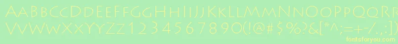 LithosproExtralight Font – Yellow Fonts on Green Background