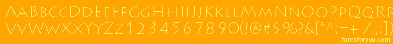 LithosproExtralight Font – Yellow Fonts on Orange Background