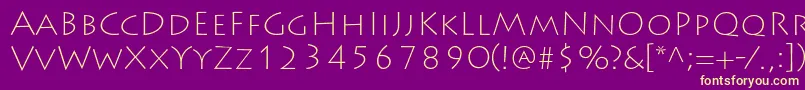 LithosproExtralight Font – Yellow Fonts on Purple Background