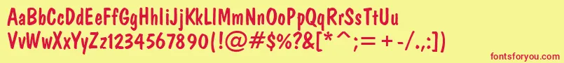 ADomino Font – Red Fonts on Yellow Background