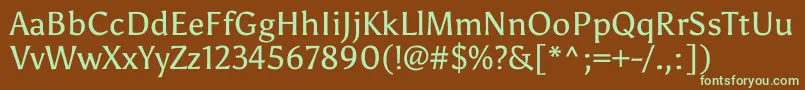 Шрифт AsulRegular – зелёные шрифты на коричневом фоне