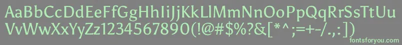 フォントAsulRegular – 灰色の背景に緑のフォント