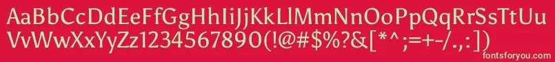 フォントAsulRegular – 赤い背景に緑の文字