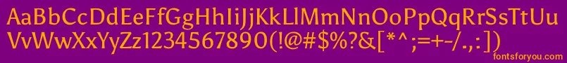 AsulRegular Font – Orange Fonts on Purple Background