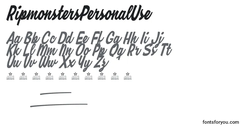Шрифт RipmonstersPersonalUse – алфавит, цифры, специальные символы