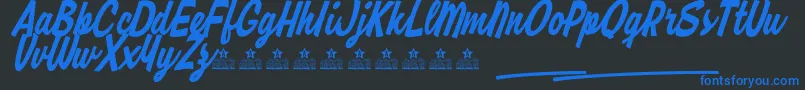RipmonstersPersonalUse-Schriftart – Blaue Schriften auf schwarzem Hintergrund