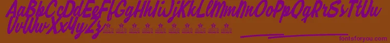RipmonstersPersonalUse-Schriftart – Violette Schriften auf braunem Hintergrund