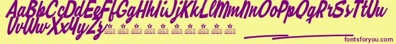 RipmonstersPersonalUse Font – Purple Fonts on Yellow Background