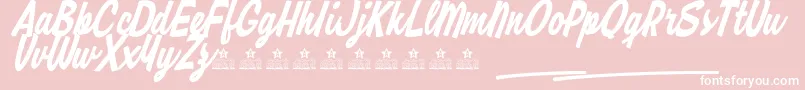 RipmonstersPersonalUse-Schriftart – Weiße Schriften auf rosa Hintergrund