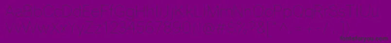 GravityUltralight-Schriftart – Schwarze Schriften auf violettem Hintergrund