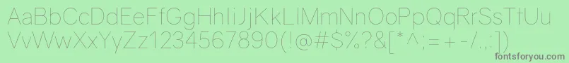 GravityUltralight Font – Gray Fonts on Green Background