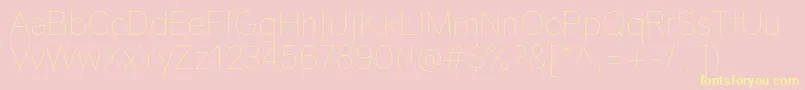 GravityUltralight Font – Yellow Fonts on Pink Background