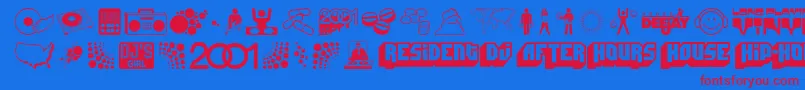 Deejs Font – Red Fonts on Blue Background