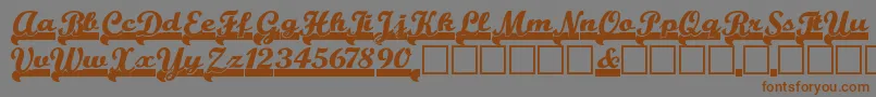Teamspir-Schriftart – Braune Schriften auf grauem Hintergrund