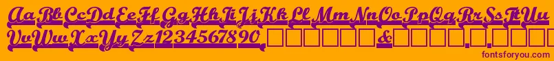 Teamspir-Schriftart – Violette Schriften auf orangefarbenem Hintergrund