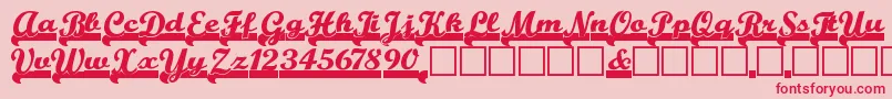 Teamspir-Schriftart – Rote Schriften auf rosa Hintergrund