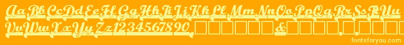 Teamspir Font – Yellow Fonts on Orange Background