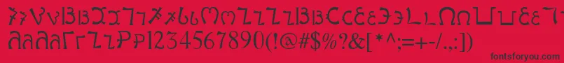 Enochianwriting Font – Black Fonts on Red Background