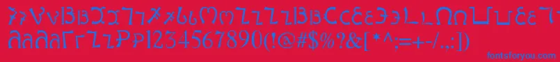Enochianwriting Font – Blue Fonts on Red Background