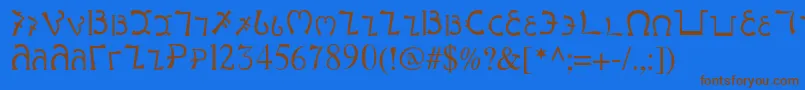 Enochianwriting Font – Brown Fonts on Blue Background