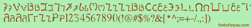 Enochianwriting Font – Brown Fonts on Green Background