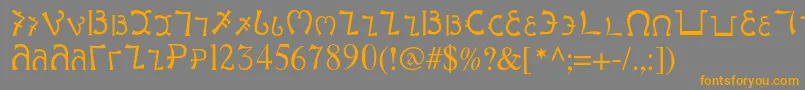 Lisätietoja Enochianwriting-fontista Enochianwriting-fontti – oranssit fontit harmaalla taustalla