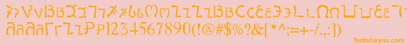Enochianwriting Font – Orange Fonts on Pink Background