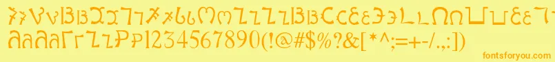 Enochianwriting Font – Orange Fonts on Yellow Background